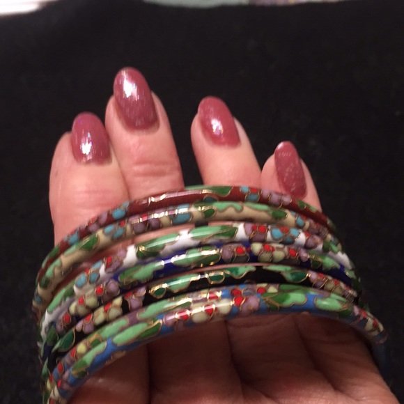 7 Vintage cloisonné bracelets - Picture 1 of 5